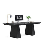 Bureau informatique rustique noir – style rustique, usage unique