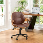 Chaise de bureau ergonomique en similicuir vieux/rouille/noir et marron – Style moderne, utilisation individuelle