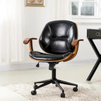 Chaise de bureau ergonomique en similicuir vieux/rouille/noir et marron – Style moderne, utilisation individuelle