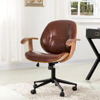 Chaise de bureau ergonomique en similicuir vieux/rouille/noir et marron – Style moderne, utilisation individuelle