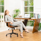 Chaise de bureau ergonomique en similicuir vieux/rouille/noir et marron – Style moderne, utilisation individuelle