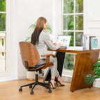 Chaise de bureau ergonomique en similicuir vieux/rouille/noir et marron – Style moderne, utilisation individuelle