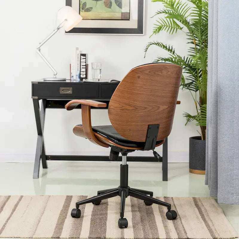 Chaise de bureau ergonomique en similicuir vieux/rouille/noir et marron – Style moderne, utilisation individuelle