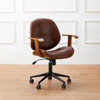 Chaise de bureau ergonomique en similicuir vieux/rouille/noir et marron – Style moderne, utilisation individuelle