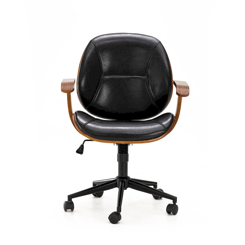 Chaise de bureau ergonomique en similicuir vieux/rouille/noir et marron – Style moderne, utilisation individuelle
