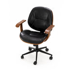Chaise de bureau ergonomique en similicuir vieux/rouille/noir et marron – Style moderne, utilisation individuelle