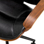 Chaise de bureau ergonomique en similicuir vieux/rouille/noir et marron – Style moderne, utilisation individuelle