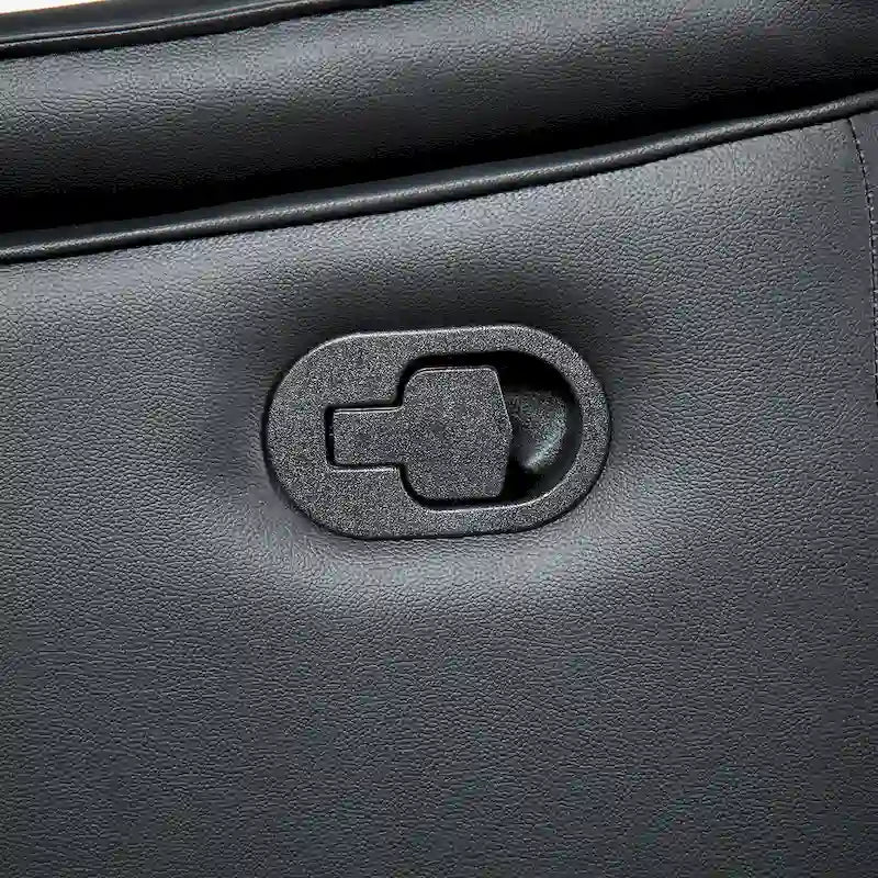 Causeuse inclinable manuelle en cuir assorti noir/taupe avec accoudoirs évasés – 2 places