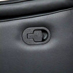 Causeuse inclinable manuelle en cuir assorti noir/taupe avec accoudoirs évasés – 2 places