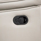 Causeuse inclinable manuelle en cuir assorti noir/taupe avec accoudoirs évasés – 2 places