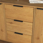 Buffet en bois naturel / gris avec tiroirs et portes – 120 cm, unité individuelle