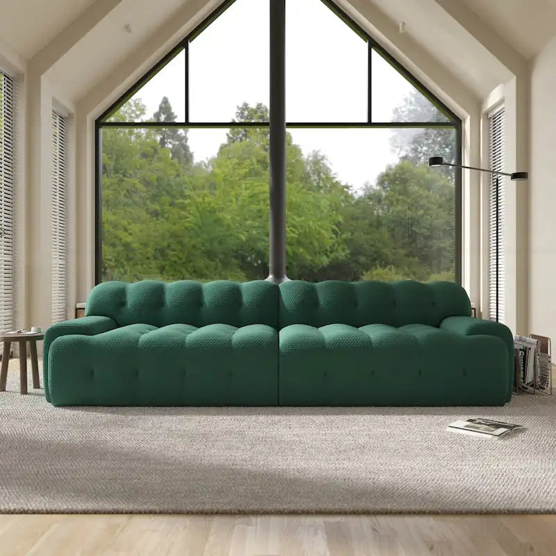 Canapé nuage 3 places vert / noir / gris clair – Style moderne, pour 3 personnes