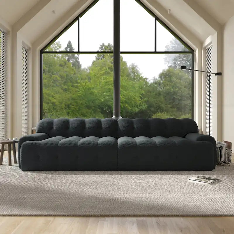 Canapé nuage 3 places vert / noir / gris clair – Style moderne, pour 3 personnes