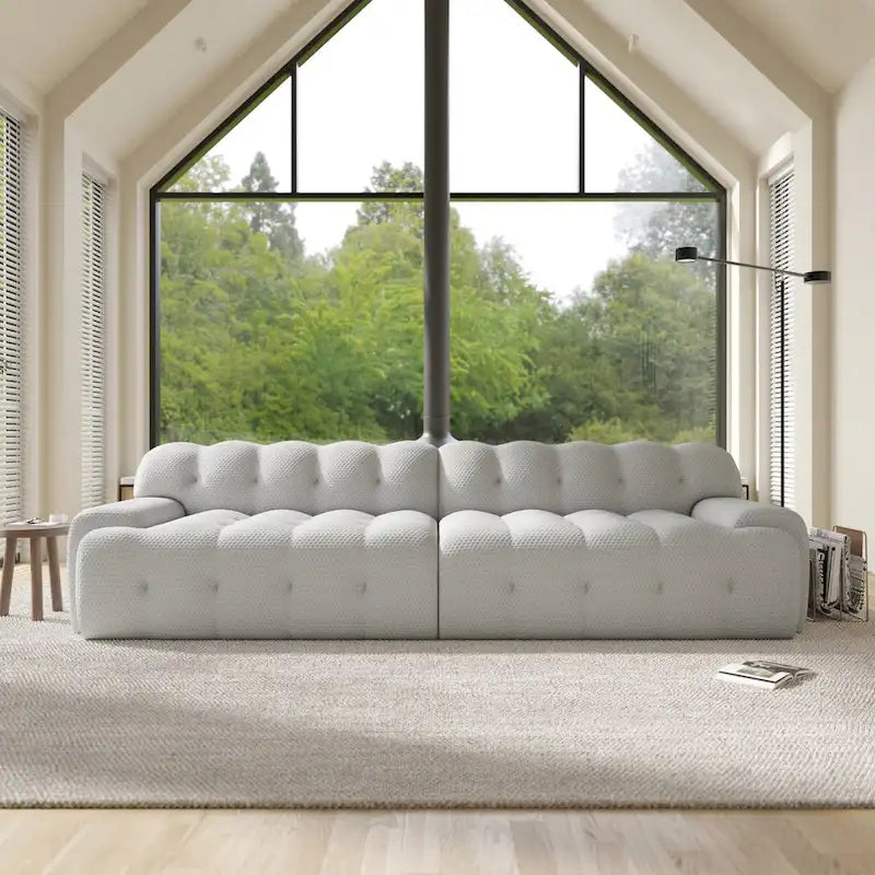 Canapé nuage 3 places vert / noir / gris clair – Style moderne, pour 3 personnes