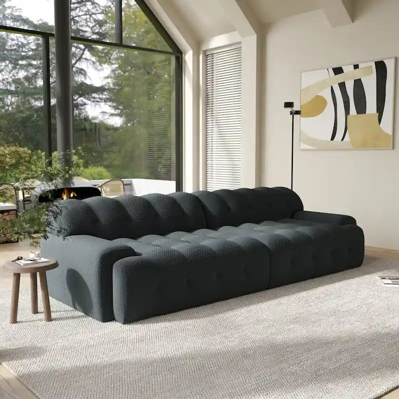 Canapé nuage 3 places vert / noir / gris clair – Style moderne, pour 3 personnes