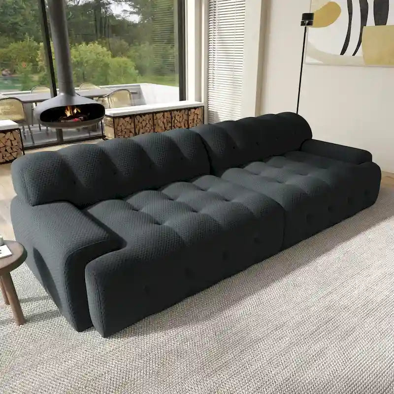 Canapé nuage 3 places vert / noir / gris clair – Style moderne, pour 3 personnes