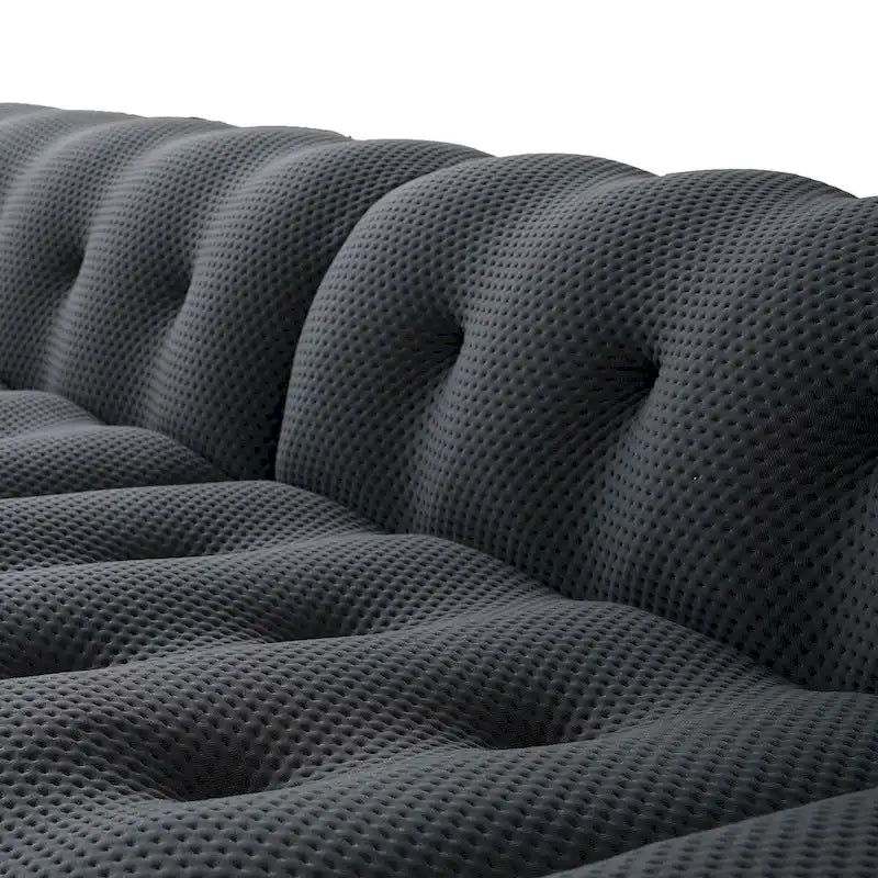Canapé nuage 3 places vert / noir / gris clair – Style moderne, pour 3 personnes