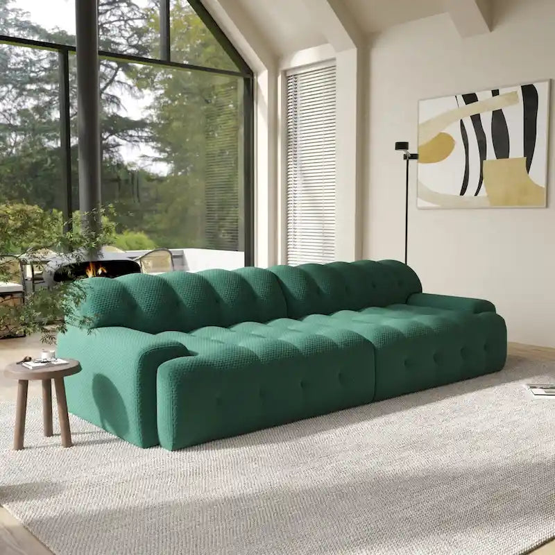 Canapé nuage 3 places vert / noir / gris clair – Style moderne, pour 3 personnes