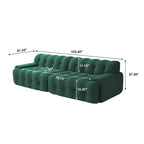 Canapé nuage 3 places vert / noir / gris clair – Style moderne, pour 3 personnes