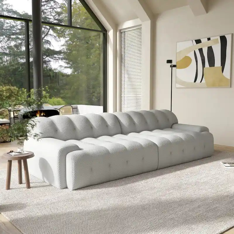 Canapé nuage 3 places vert / noir / gris clair – Style moderne, pour 3 personnes