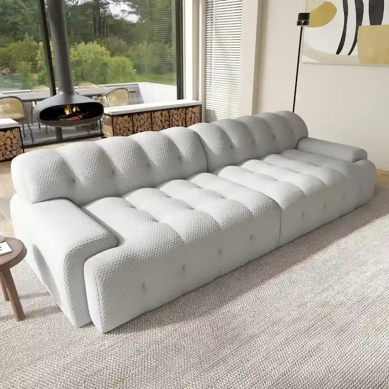 Canapé nuage 3 places vert / noir / gris clair – Style moderne, pour 3 personnes