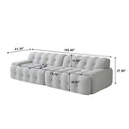 Canapé nuage 3 places vert / noir / gris clair – Style moderne, pour 3 personnes