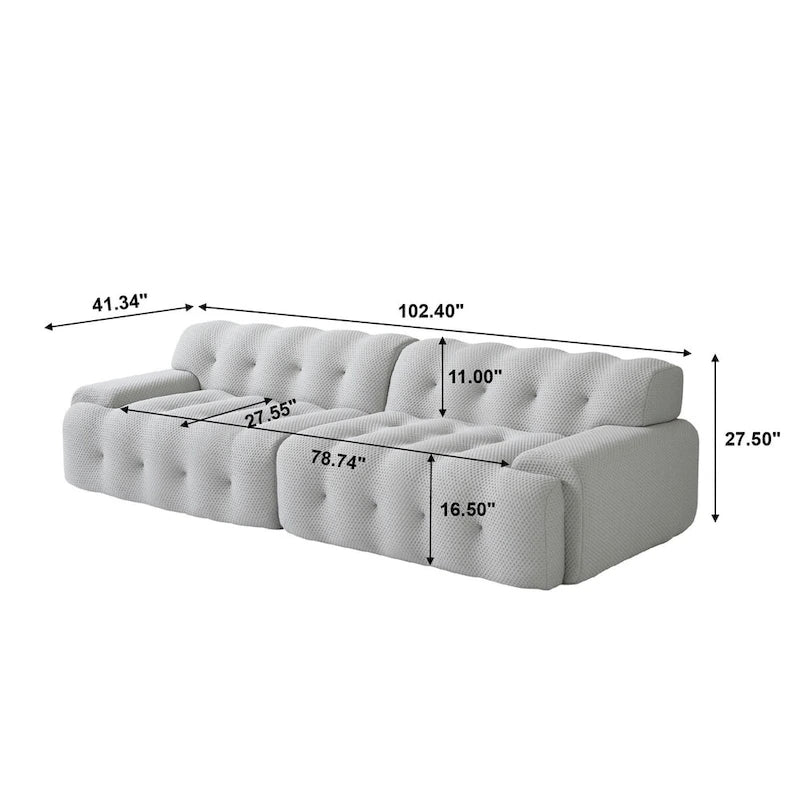 Canapé nuage 3 places vert / noir / gris clair – Style moderne, pour 3 personnes