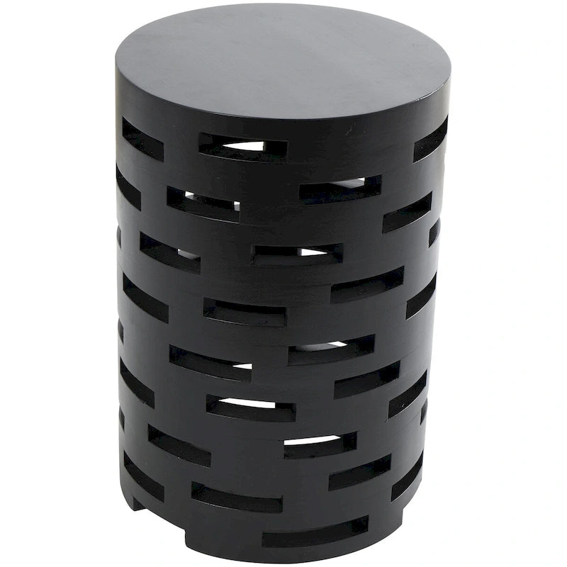 Table d'appoint latérale géométrique noire découpée – Style moderne, usage unique