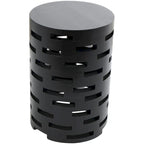 Table d'appoint latérale géométrique noire découpée – Style moderne, usage unique
