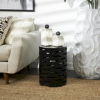 Table d'appoint latérale géométrique noire découpée – Style moderne, usage unique