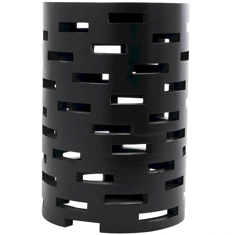 Table d'appoint latérale géométrique noire découpée – Style moderne, usage unique