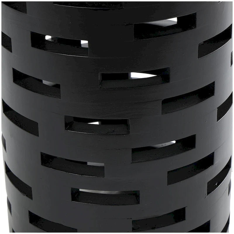 Table d'appoint latérale géométrique noire découpée – Style moderne, usage unique