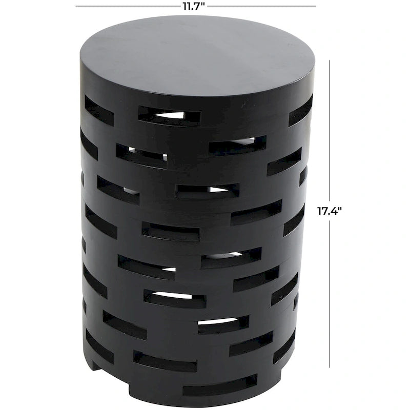 Table d'appoint latérale géométrique noire découpée – Style moderne, usage unique