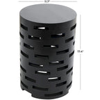 Table d'appoint latérale géométrique noire découpée – Style moderne, usage unique
